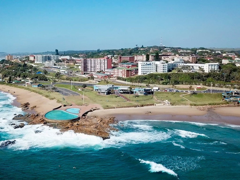 Scottburgh Beach from the air